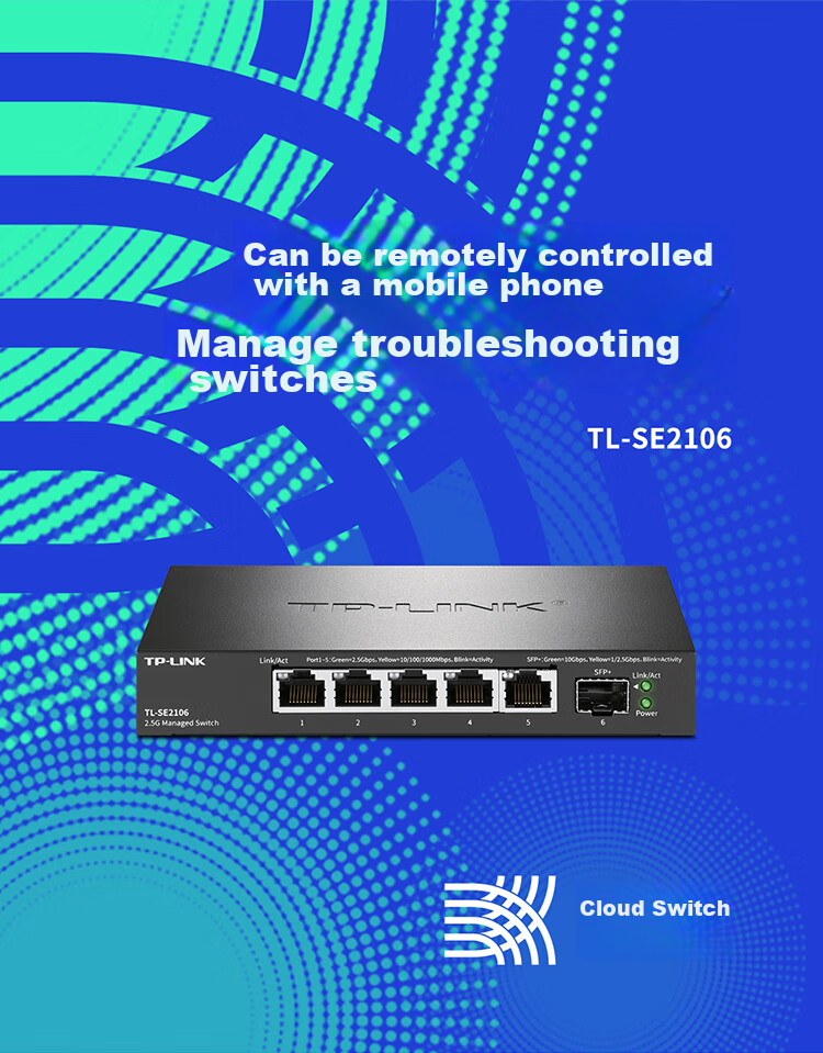 TP-LINK 24-Port 2.5G+20K SFP+ Cloud-Managed Switch, Layer 2 Managed, Supports Port Monitoring, Cable Detection, Loopback Protection TL-SE2226 1