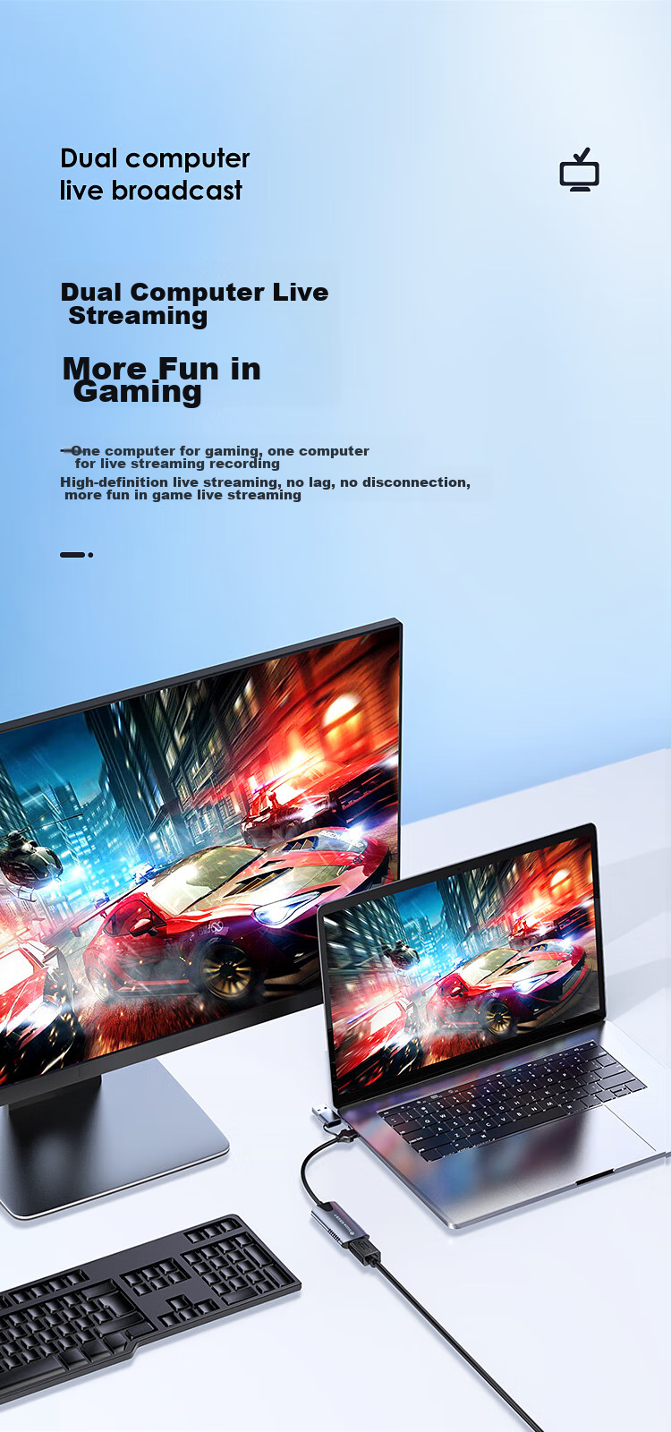 BIAZE HDMI Video Capture Card Live Streaming 4K 60HZ Frame Rate High-Definition Recording for PS5/Xbox/Switch2/iPad Camera Game Laptop Mobile Phone USB3.0 5