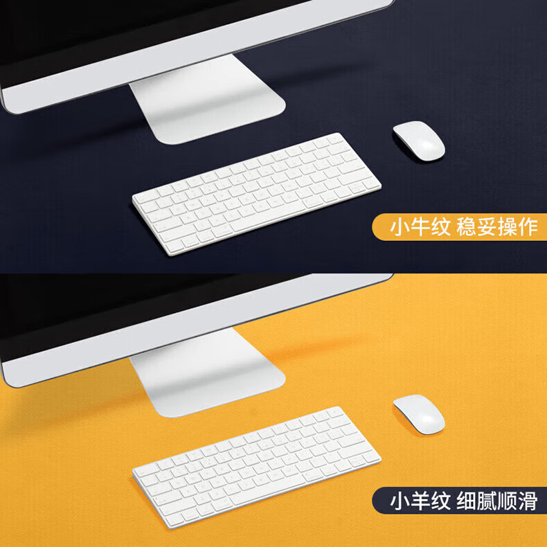 JPLAYER Mouse Pad 120x60 Office Desk Mat Laptop Mat Keyboard Mat Double-Sided Leather Customizable Navy Blue + Yellow 7