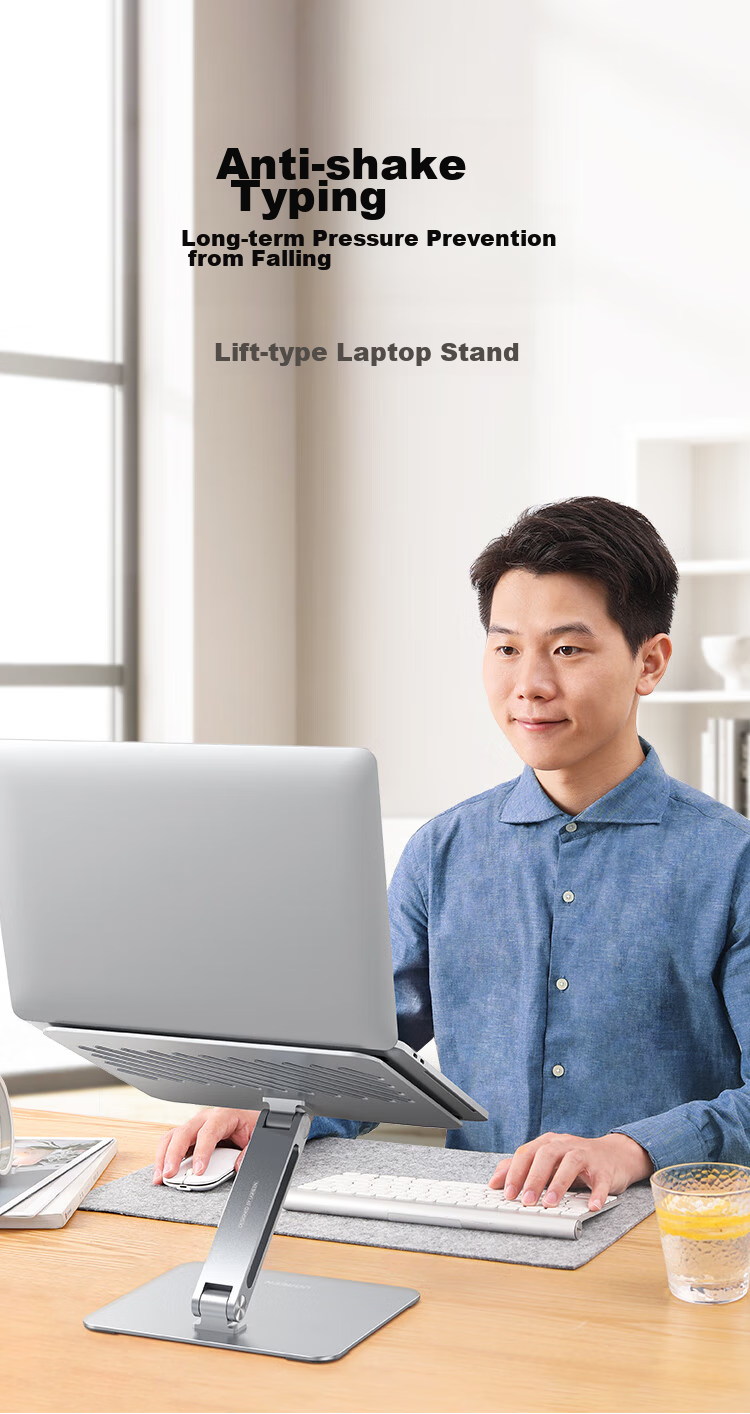 UGREEN Laptop Stand, Computer Desk Stand, Cooling Rack, Vertical Adjustable Height Riser, Aluminum Alloy Bracket, Compatible with Apple Macbook, Huawei, Lenovo Legion, Xiaoxi 2