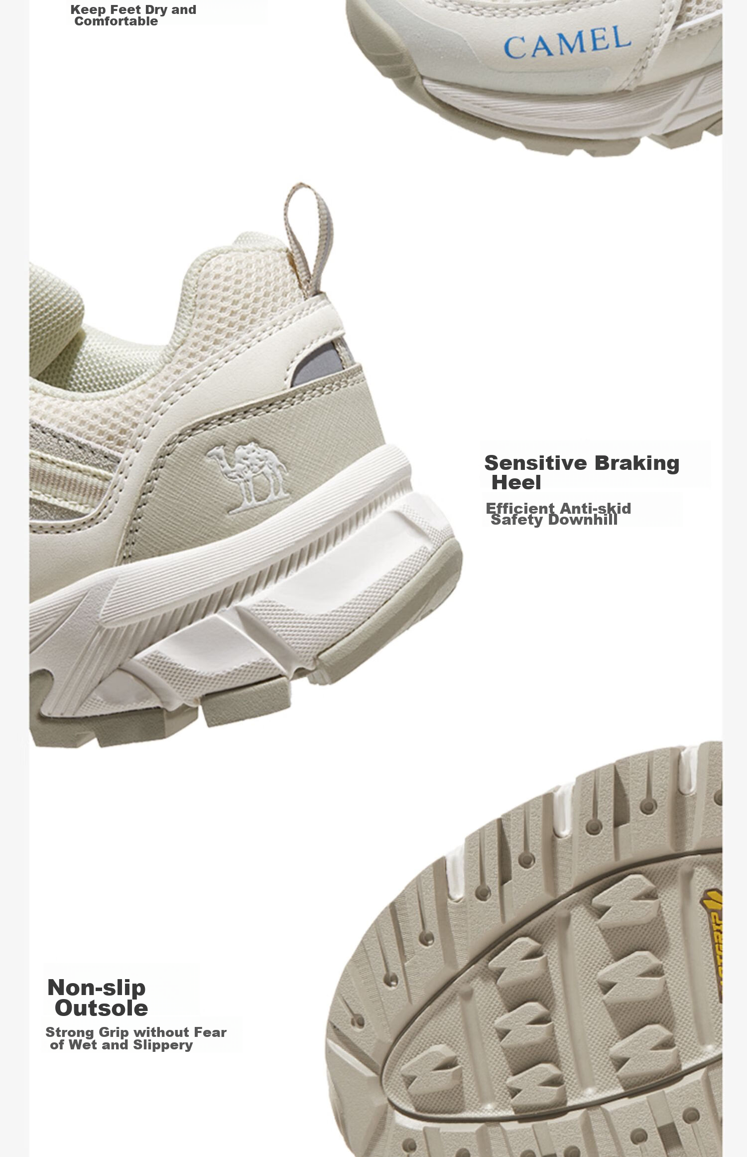 CAMEL Hiking Shoes, Water-Resistant, Lightweight Outdoor Sports Shoes, Couple Style, Professional Trekking Shoes, F23A097029 3