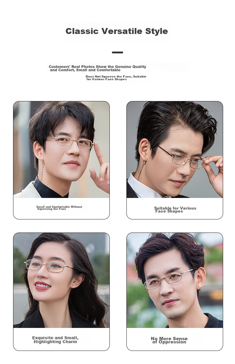 BAINIANHONG Foldable Portable Reading Glasses for Men, High Definition Anti-Blue Light Genuine Reading Glasses for Men, Protective Eyewear 1860-200 20