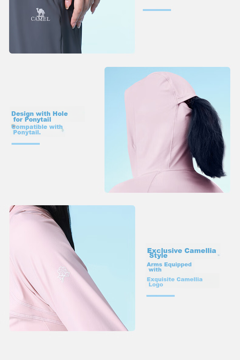 CAMEL [Camellia Series] Women's Sun Protection Clothing, Slim Fit, UV-Resistant, Cool And Breathable A24BAEO190 18