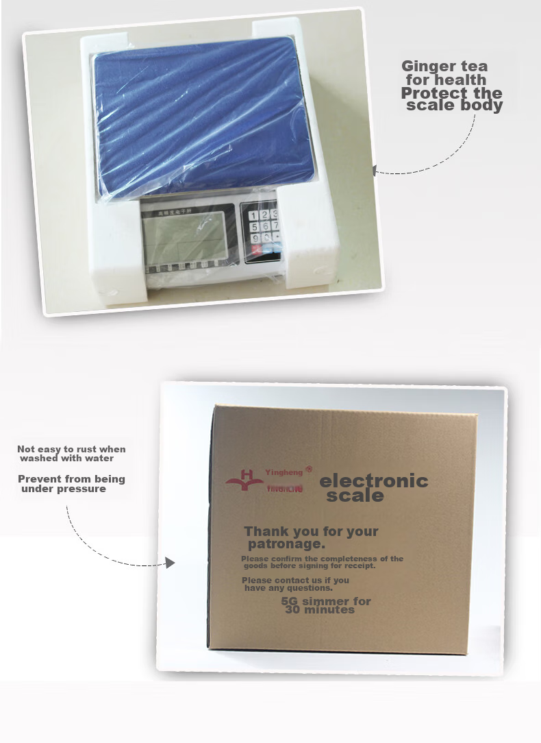Yingheng Industrial Precision Electronic Scale, High-Accuracy Electronic Platform Scale, Kilogram Scale, 30kg Capacity 19