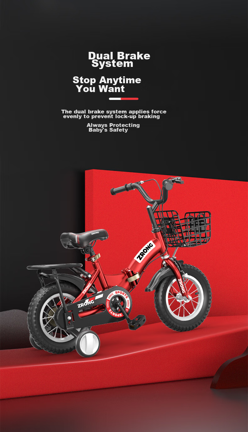 AO SHI LONG Children's Bicycle, Suitable for Boys And Girls Aged 5-6 Foldable Kids' Bike, 16-Inch Baby Bicycle 7
