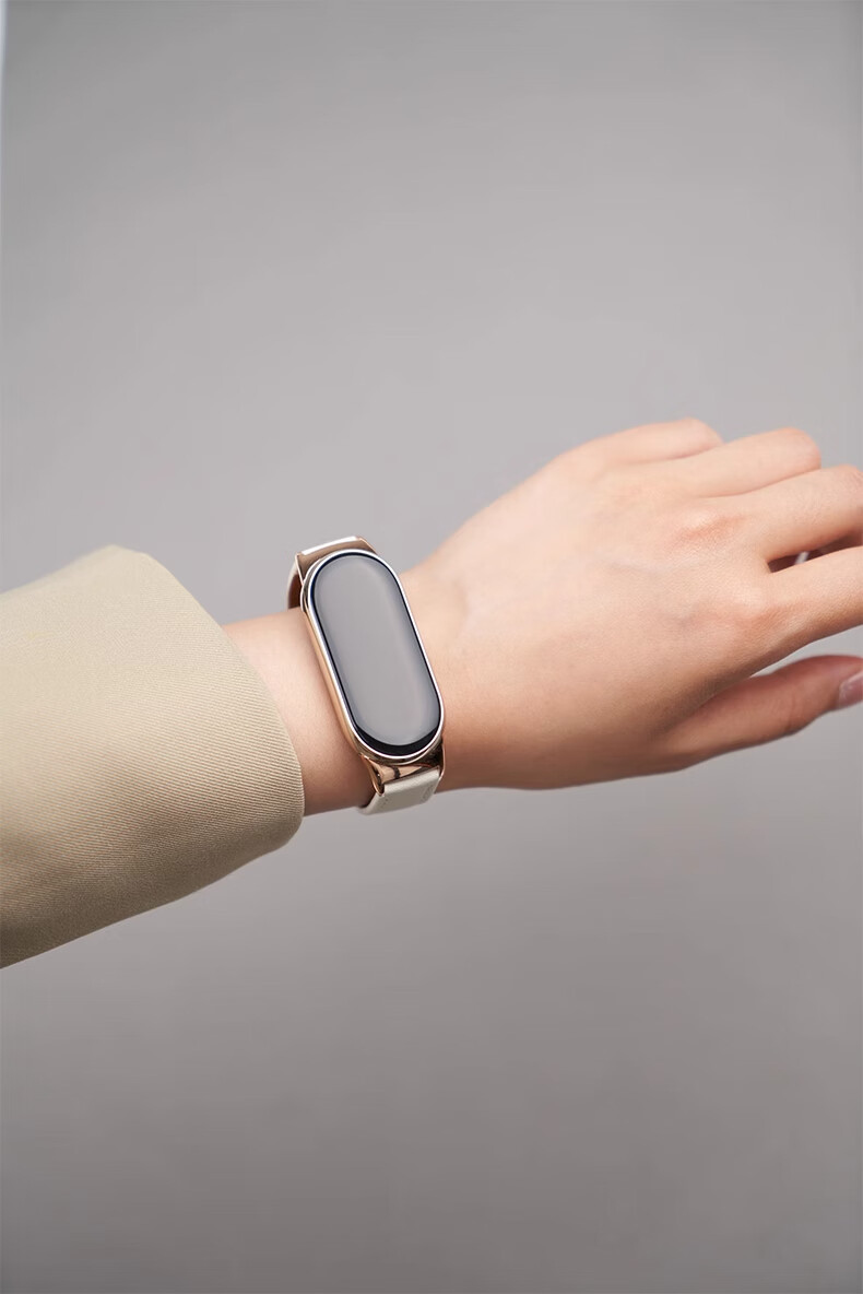 CHENSONG Compatible NFC Strap for Xiaomi Band 8/9/10/11, Unisex Smart Fitness Tracker Foldable Magnetic Buckle Plain Leather Strap, Milk White 2