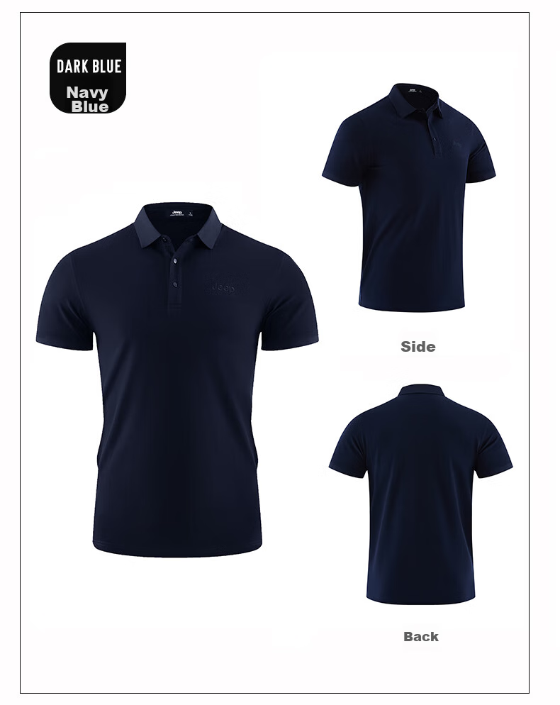 JEEP Men's Short Sleeve Polo Shirt Outdoor Sports Ice Cooling Quick-Dry Business Casual Fitness T-Shirt 39