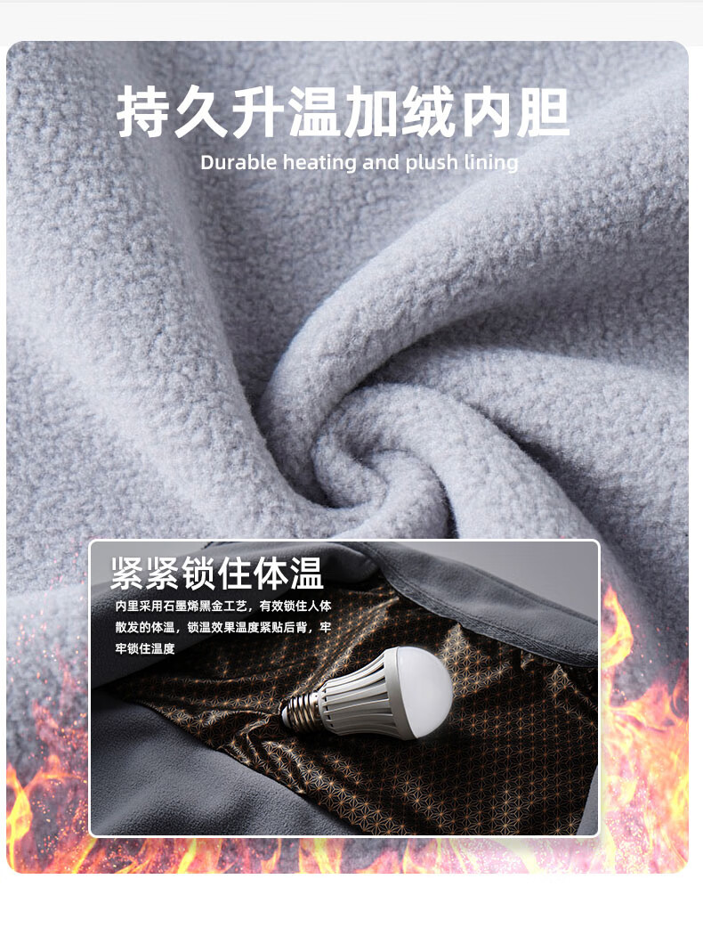 Jeanswest Three-In Jacket for Men, Spring And Autumn Outdoor Sports Detachable Coat with Warm Inner Fleece Liner 2