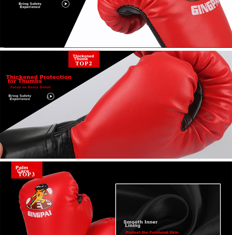 Jingpai Children's Boxing Gloves Set, Parent-Child Combination, Adult Women And Teenage Sanda Boxing Gloves, Foot Target, Punching Bag, Red 18