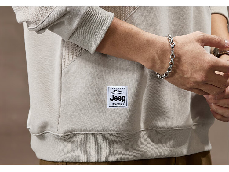 JEEP Heavyweight High-End Sweatshirt for Men, Spring And Autumn 2026, Loose-Fitting Trendy Sweatshirt, Casual Men's Sportswear, Long-Sleeve Top 13