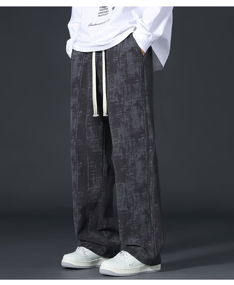 I'M DAVID Men's Casual Pants Spring and Autumn Loose Fit Straight Leg Sports Trousers 12
