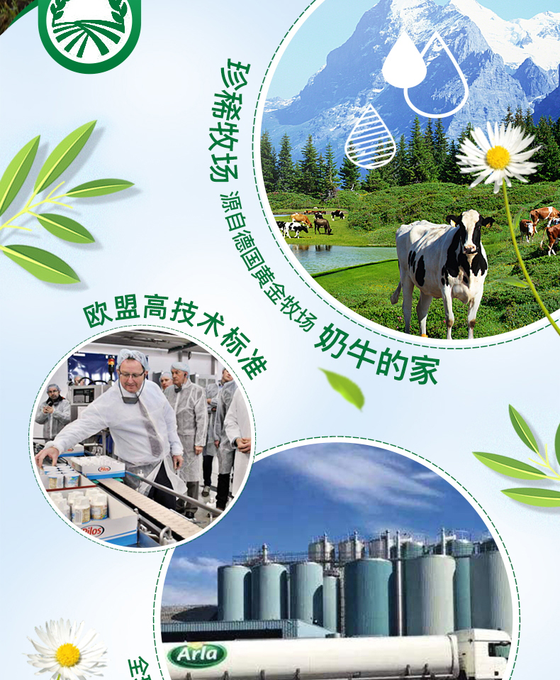 德国进口 兰雀 脱脂纯牛奶 200ml*24盒*4件 图4