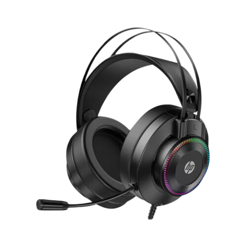 HP GH10 Gaming Headset Over-Ear Headphones with Microphone for E-sports Internet Cafe PUBG Delta Operation Sound Positioning Black Single USB