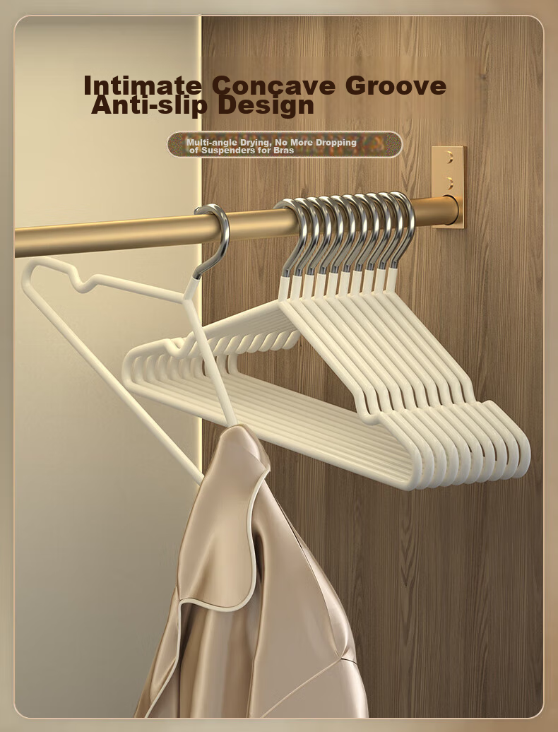 MENGTING Plastic-Coated Hangers, Non-Slip And Seamless Dipped Coat Hangers, Adult Clothes Hangers for Laundry, 30 Pieces, White 6