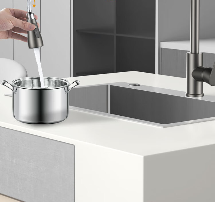 MEJUE Kitchen Faucet, Pull-Out Tap, Healthy Sink Hot And Cold Tap, 360° Rotating Vegetable Washing Basin Tap Z-1119 12