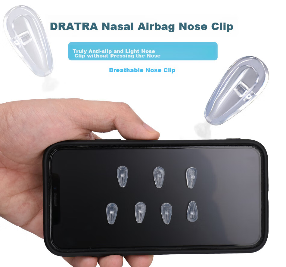 DRATRA Eyeglasses Nose Pads, Air Cushion Silicone Anti-Slip Anti-Fall Metal Titanium Nose Bridge Pads, Repair Accessories, Screwdriver Tool Set 3