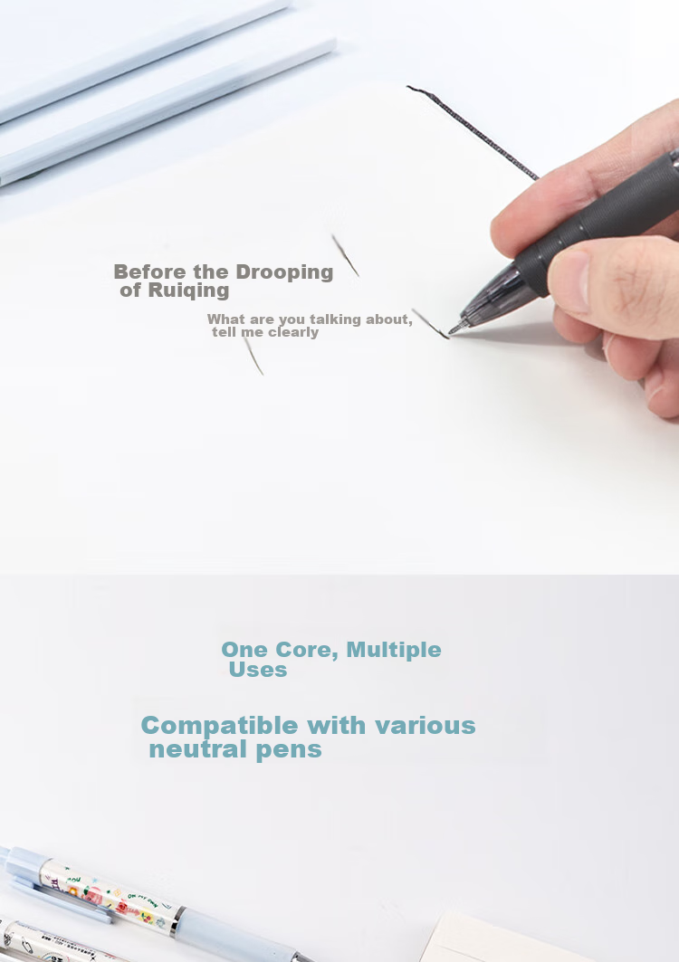 Deli [Best-Selling Product] Simple Push-Button Gel Pen Refills, Push-Button Signature Pen Refills, 0.38mm Full Needle Tip, Black, 20 Pieces/box, A880 7