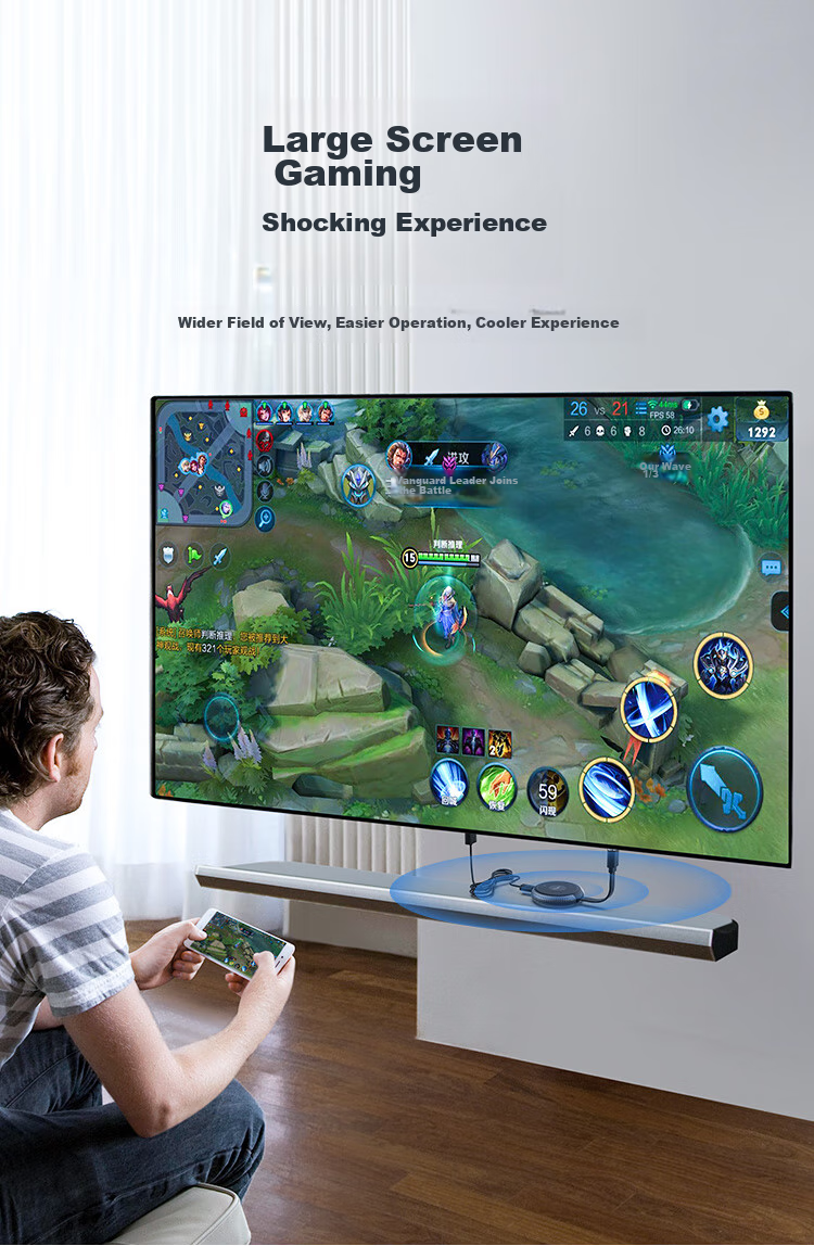 CHOOSEAL (CHOSEAL) Wireless Screen Mirroring Device for Mobile Phones, 4K HD HDMI Audio And Video Synchronization Transmitter, Supports Landscape And Portrait Screens, Compatible with Apple And Android Phones, Computers, TVs, Monitors, And Projectors 4