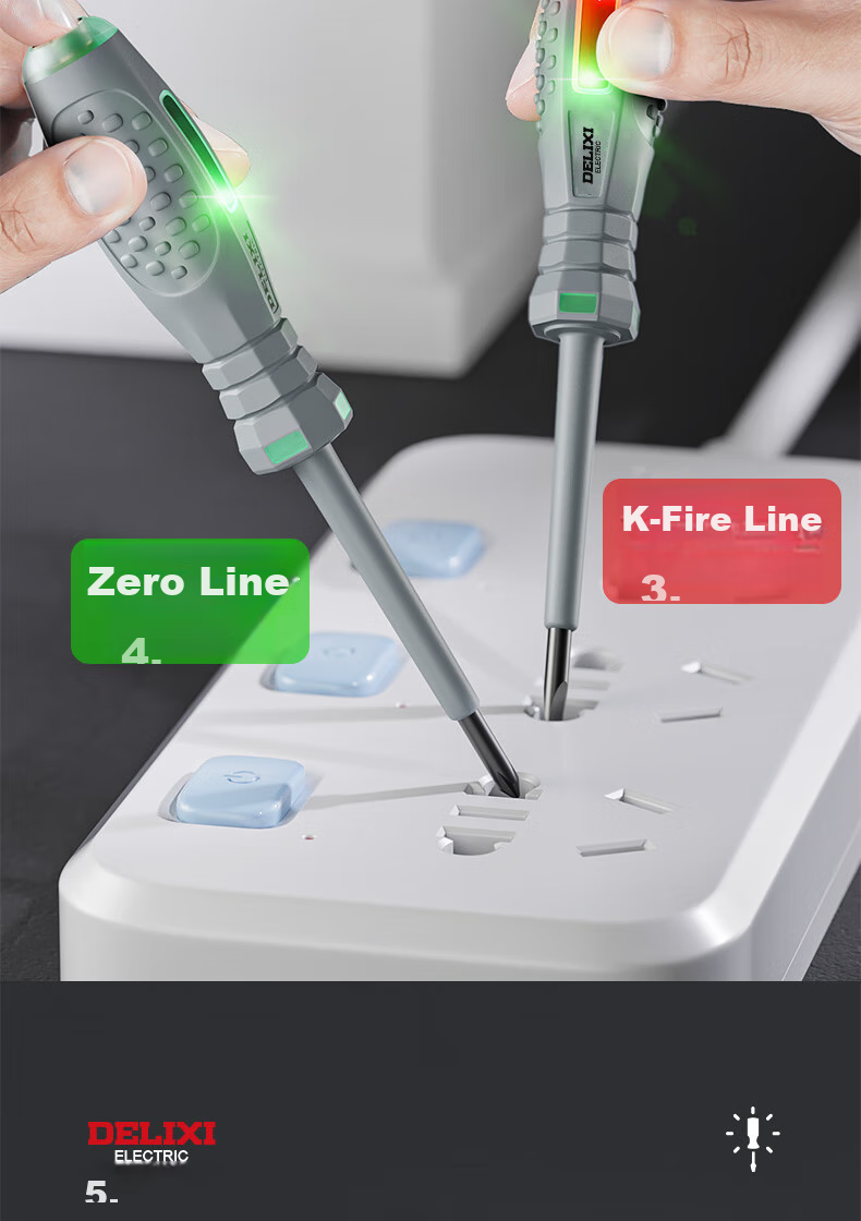 DELIXI Electric Pen for Electricians, Smart Wire Tester, Leakage Detector, Voltage Tester Pen, High-Strength Screwdriver, Electric Pe 7