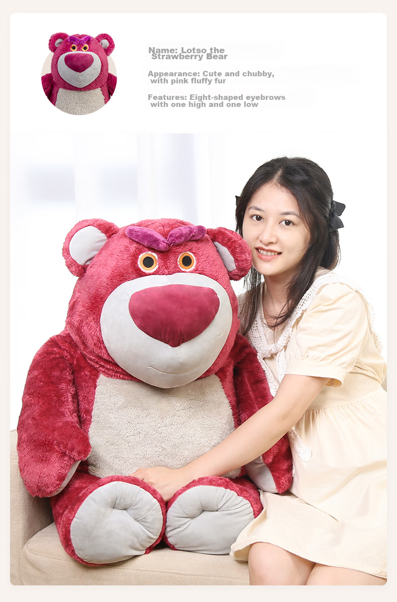 Disney Strawberry Bear Plush Toy Doll Stuffed Animal Pillow Valentine's Day Gift for Girls Birthday Present for Friends 2