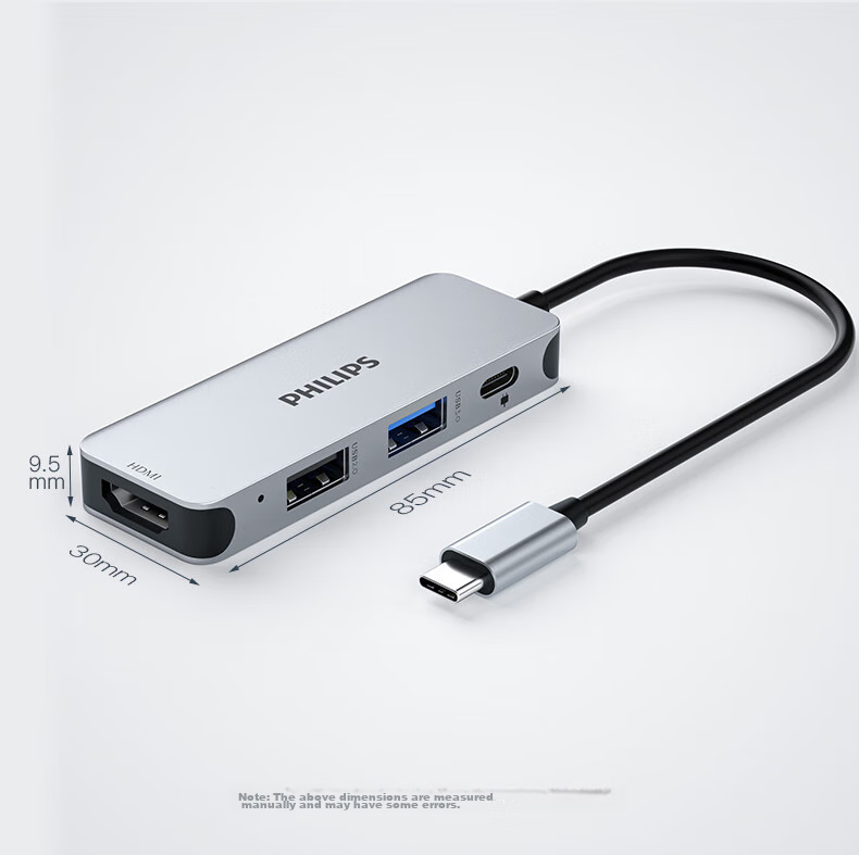PHILIPS Type-C Expansion Dock, USB-C to HDMI Card Reader, Thunderbolt 4 Hub Splitter, Compatible with Phones And Computers, SD/TF Multi-In for IPad 9
