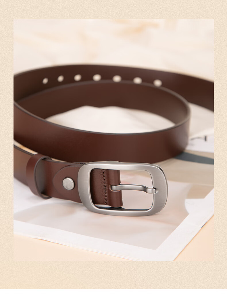 Cattlesboss Women's Leather Belt, Simple And Versatile Waistband for Jeans, Casual Fashion Gift for Women, 3129 7