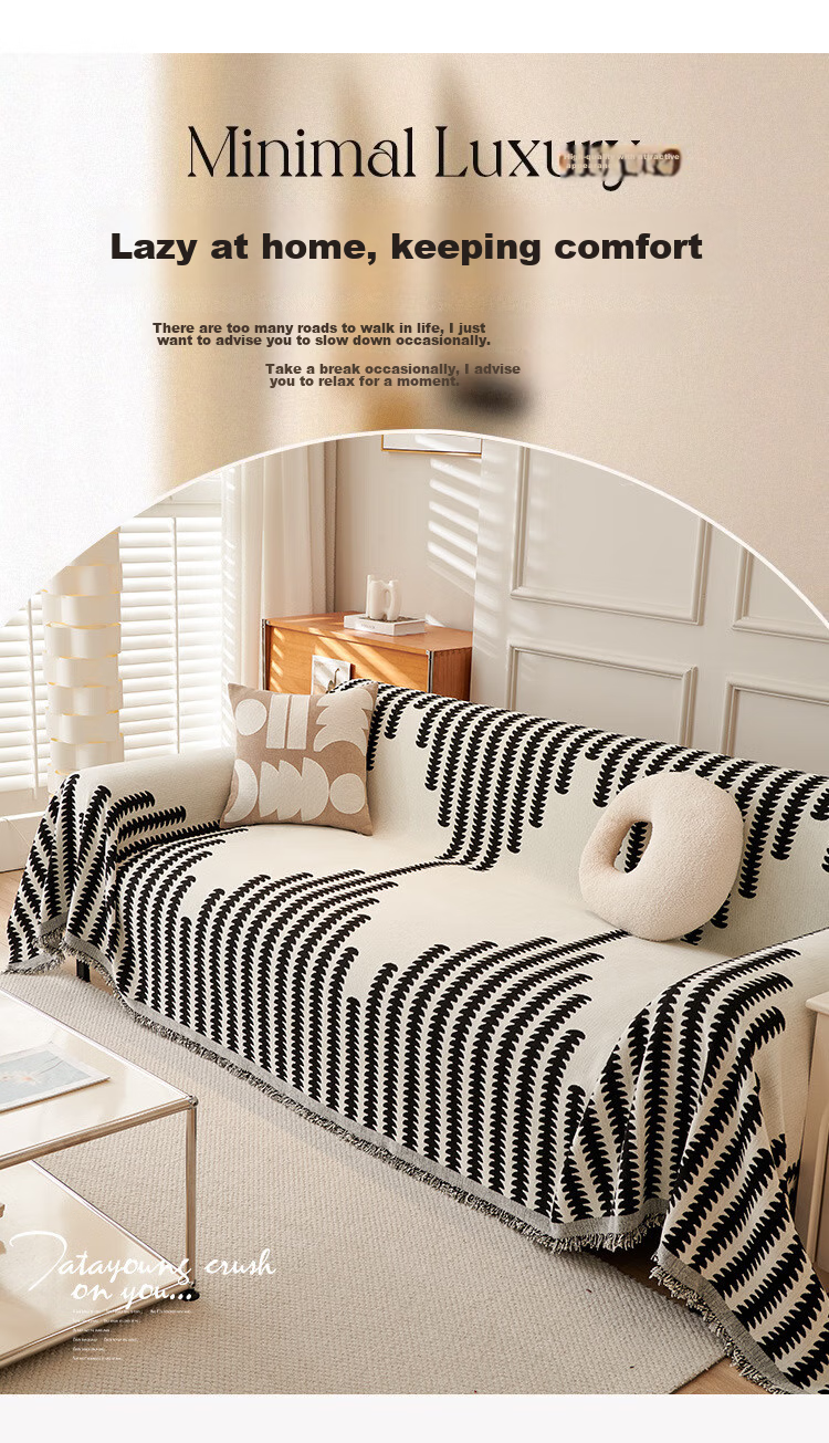 Mihua All-Season Chenille Anti-Cat Scratch Sofa Cover, Throw Blanket, Sofa Slipcover, 180*230cm, Roman Life 3