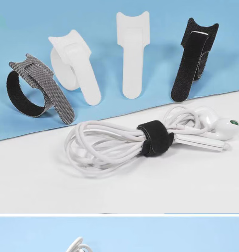 MAIKUQI Cable Management Straps, Velcro Cable Ties, Cable Organizer Clips, Wire Wrap Straps, 10-Pack, 12mm Wide X 150mm Long [Gray] 6