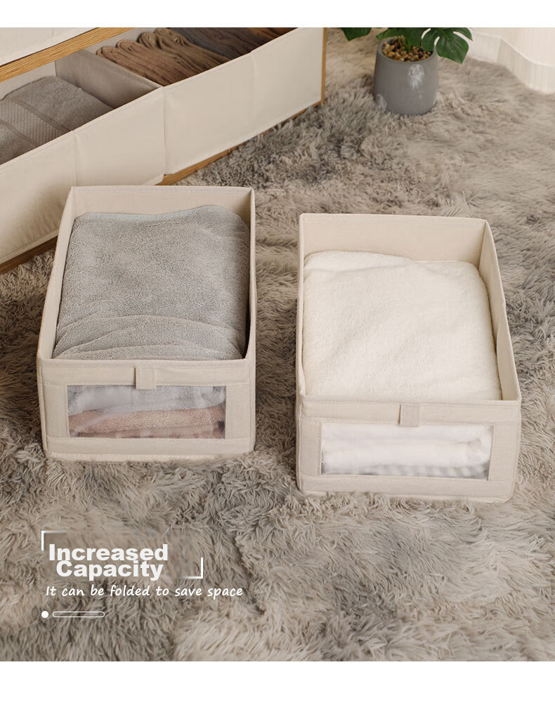 Youjialiangpin Clothes Storage Box, Pants Organizer, Wardrobe Clothing Organizer, Cotton And Linen Underwear Storage Basket, Miscellaneous Item Storage Container 7