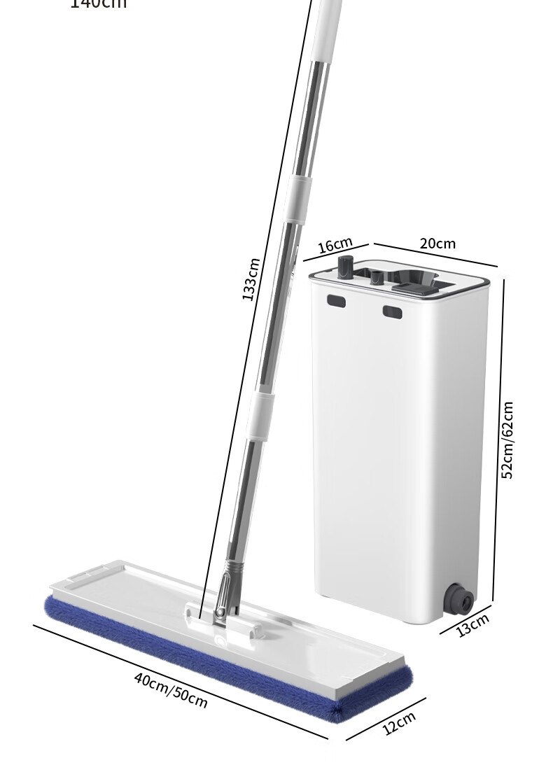 Dongfangliangjie Mop, Household All-In 40cm Large Size, No-Hand Wet And Dry Flat Mop with Storage Tank, Direct Drainage for Dirty Water 13