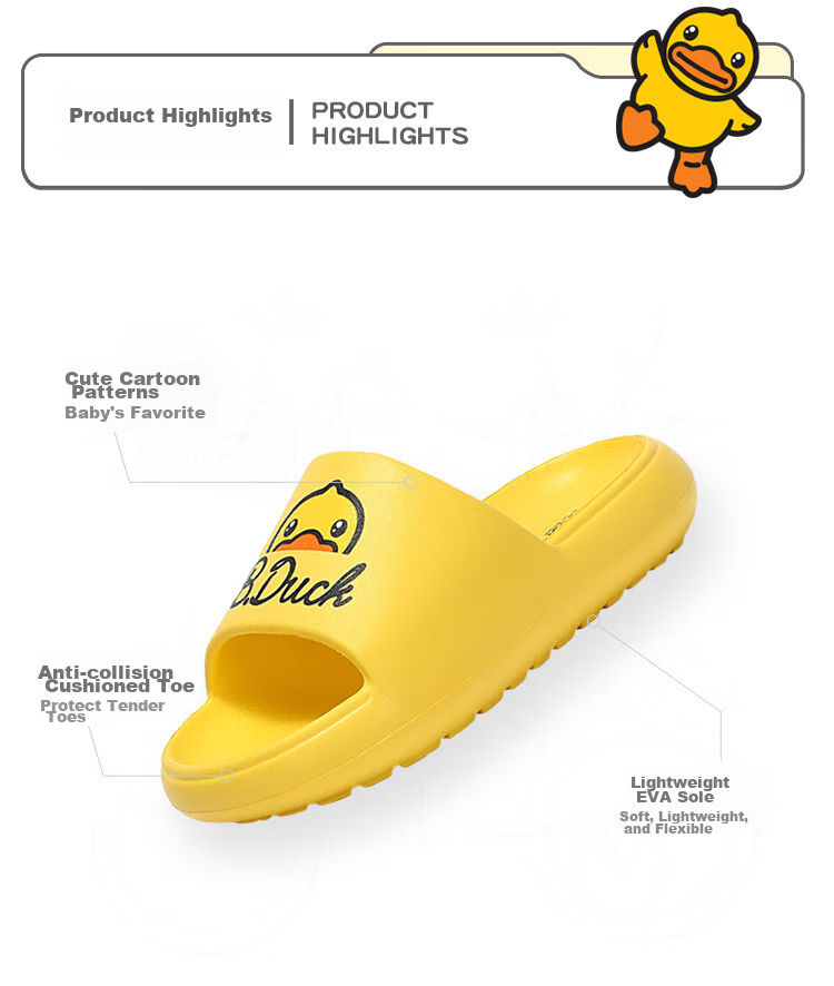 B.Duck Children's Slippers, Boys And Girls Sandals, Indoor Home Shoes for Older Kids, Trendy 5943 Moonlight Color, Size 40 6