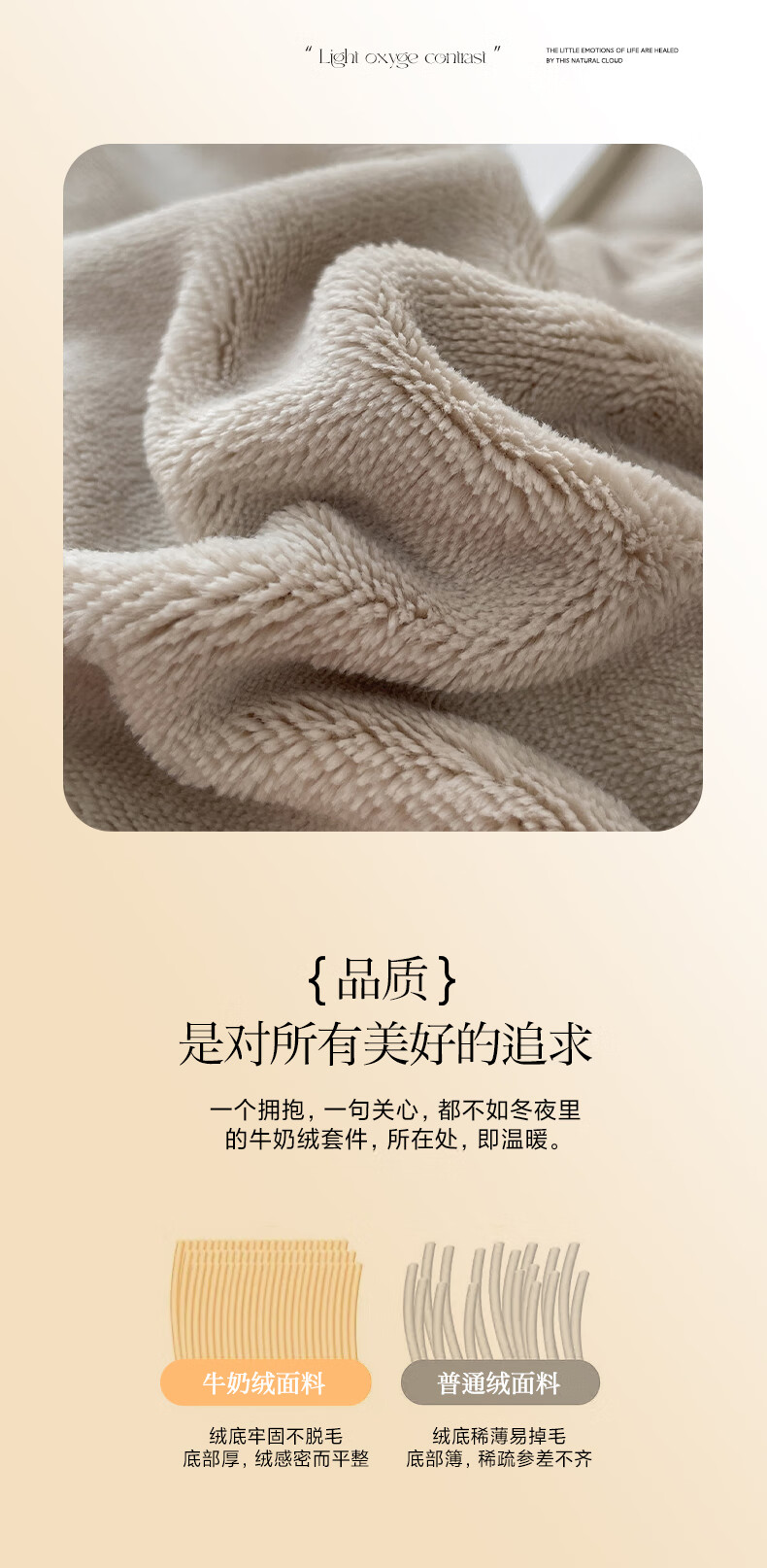 Grace Milk Velvet Single Duvet Cover, Thick And Warm Bedding, 150*200cm - Vanilla Gray + Classic Gray 1
