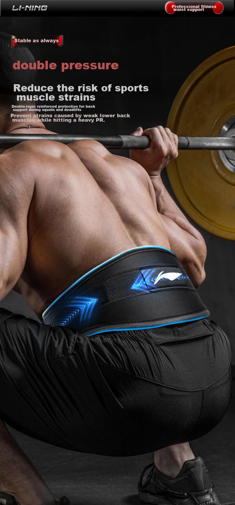 Li-Ning Waist Support Belt for Gym Exercises, Squats, Deadlifts, Professional Strength Training for Men And Women, Weightlifting And Pulling Barbell Exercises 7