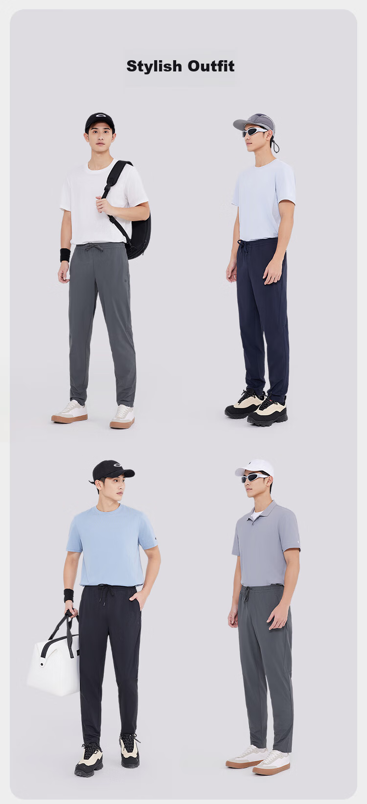 JD Original Men's Sports Pants, Quick-Dry Casual Trousers, High-Elastic Breathable Running Pants for Men, Navy Blue XL 15