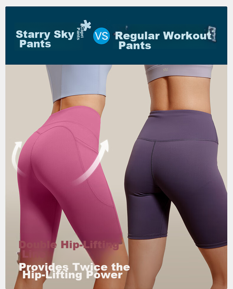 VFU Xingqing Five-Minute Yoga Shorts, Outdoor Sports Cycling Pants, High-Waisted Butt-Lifting Tight Shorts, Linen Color, Size S 7