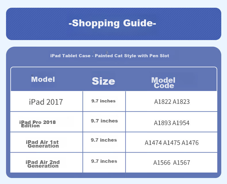 ALittleFlower IPad Case Compatible with IPad 6/5, IPad Air 1/air 2, 9.7-Inch Apple Tablet Protective Cover, Slim Skin Case with Sleep/Wake Button, Tri-Fold Stand, Cat Patter 1