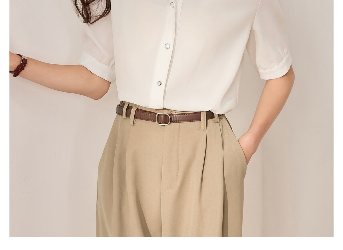 Chushen Spring Autumn Long Sleeve Shirt Women Professional Casual Commuter Lapel Versatile White Shirt S13JC2998 19