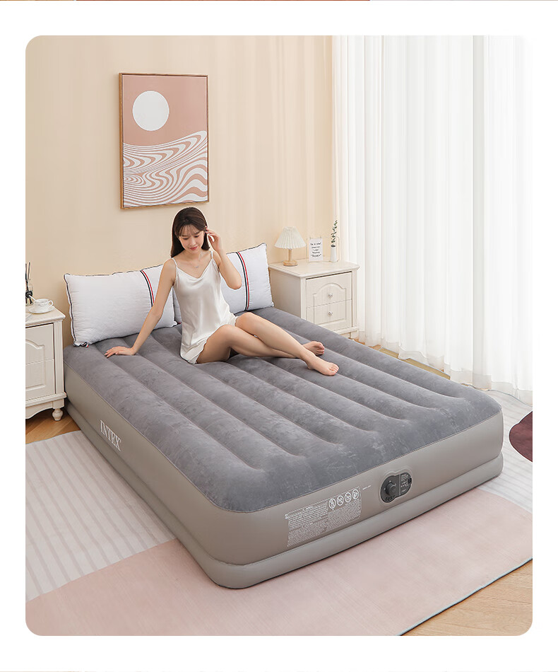 INTEX Built-In Electric Pump USB Port Automatic Inflation Single-Person Air Mattress for Home And Car Use, Foldable Bed with 1 Pillow 64112 11