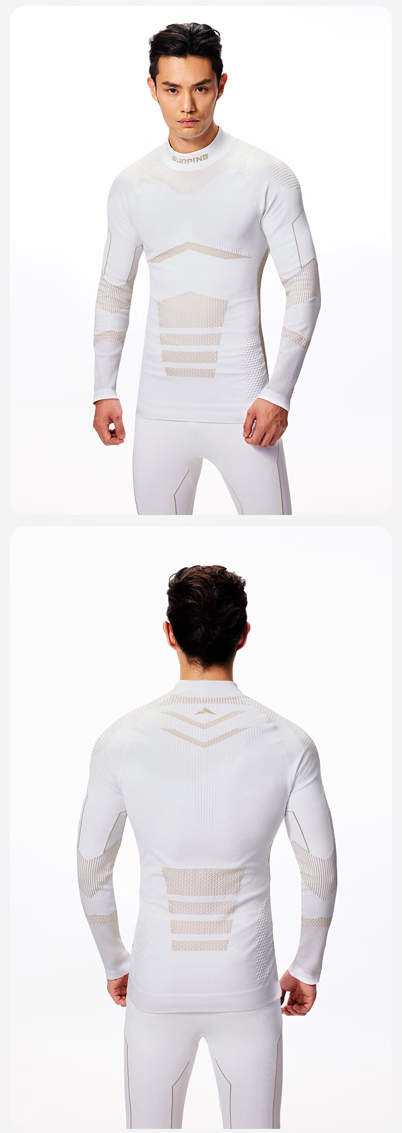 SURPINE Fearless Series Men's Quick-Dry Ski Base Layer, Moisture-Wicking, Breathable, Warm Compression Shirt Functional Underwear 16