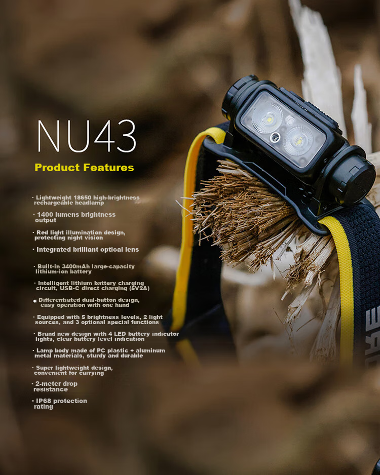 NITECORE NU43 Headlamp, Outdoor High-Intensity Long-Lasting Battery Life, Outdoor Work Lighting, Hiking, Mountaineering And Travel 13