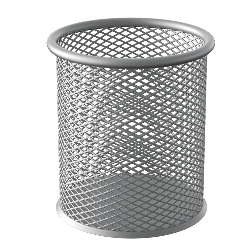SIMAA Round Pen Holder, Mesh Anti-Rust Metal Office Desk Organizer, Creative Minimalist Design, Silver 20244