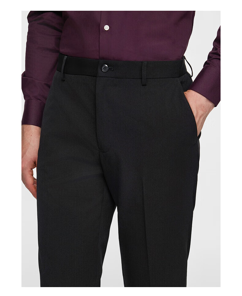 G2000 Men's Spring and Autumn Machine-Washable Easy-Care Crisp Four-Season Skin-Friendly Indigo Slim Fit Trousers 33 7