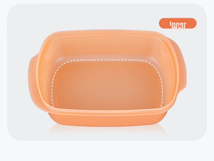 Tupperware Rectangular Lunch Box 1L Microwaveable Portable Sealed Bento Box for Students and Office Workers Macaron Blue 9