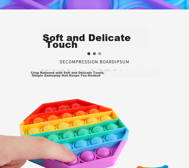 TaTanice Rainbow Stress Relief Toy, Children's Mouse-Killing Pioneer Silicone Stress Relief Button Board, Birthday Gift for Boys And Girls 9