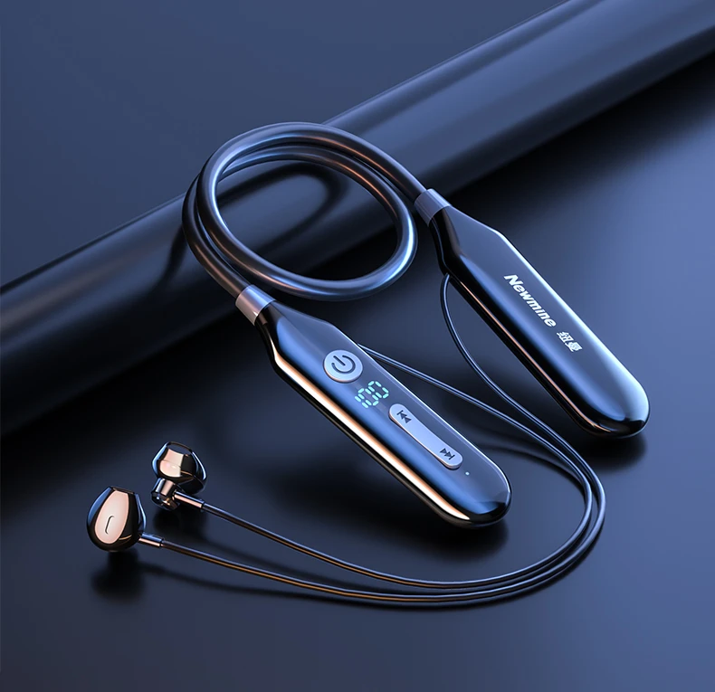 Newman C37 Bluetooth headset hanging neck wireless sports headset neck hanging semi-in-ear noise-cancelling music headset super long battery life large battery for Apple Huawei Xiaomi mobile phone Newman C37 Bluetooth headset hanging neck wireless sports headset neck hanging semi-in-ear noise-cancelling music headset super long battery life large battery for Apple Huawei Xiaomi mobile phone