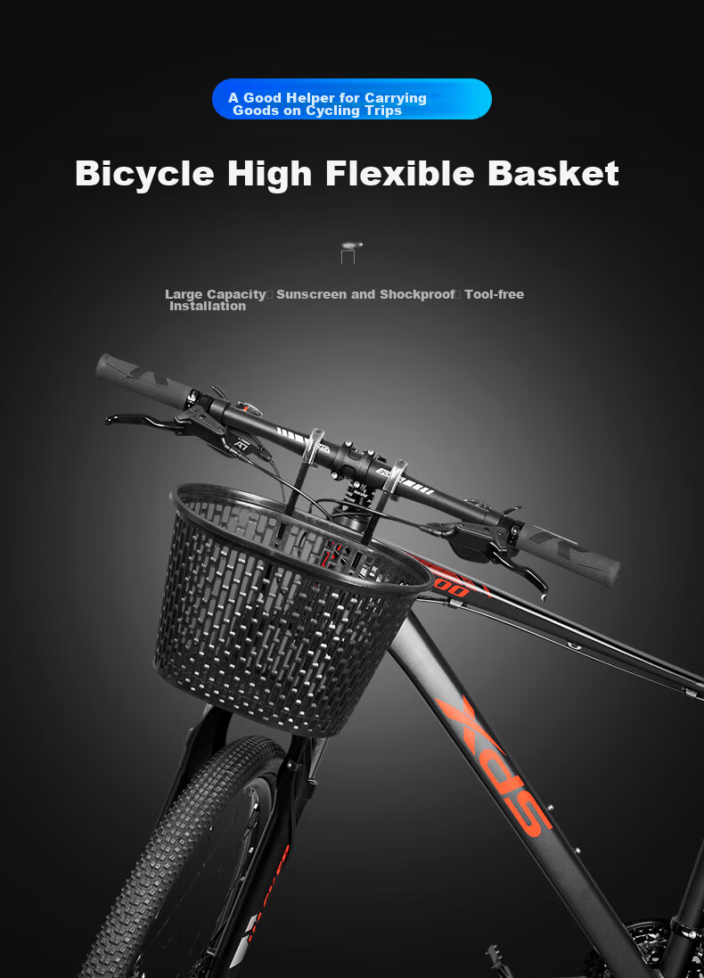 Move Iron Bicycle Basket, Front Basket for Mountain Bike, Front Basket for Bicycle, Blue Basket for Bicycle, Hanging Basket for Bicycle, Vegetable Basket, Children's Hanging Basket 1