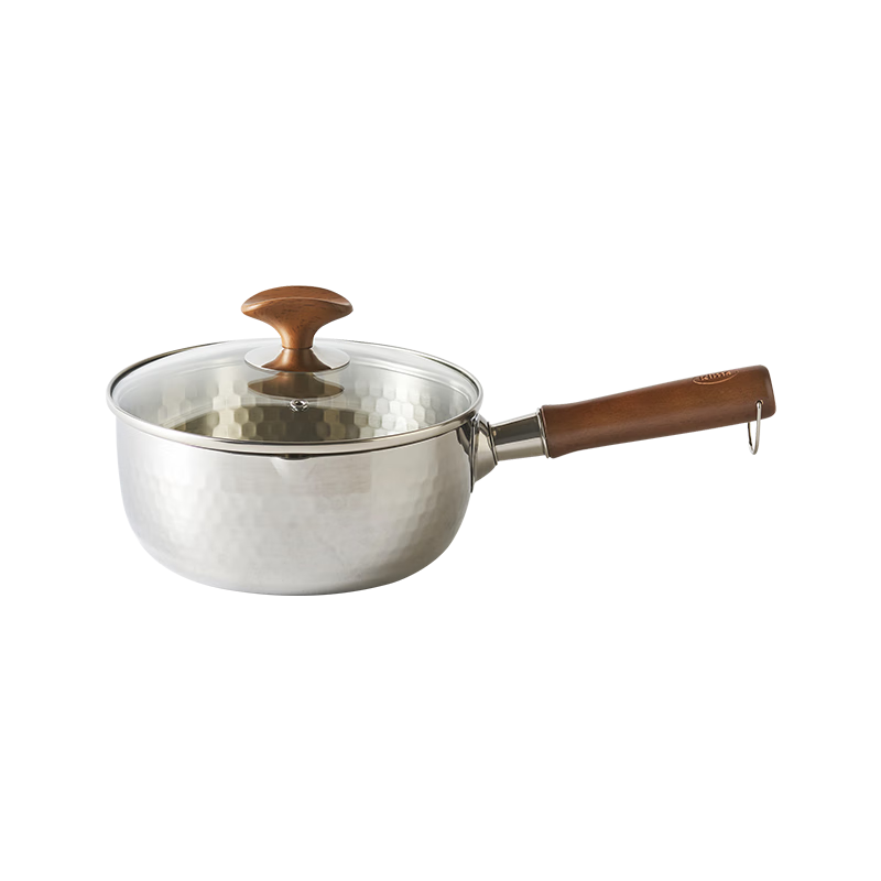 Kims Cook Non-Coated Snow Pan, Household Small Milk Pot, Five-Layer Stainless Steel Baby Food Noodle Milk Pot, 304 Stainless Steel, 20cm