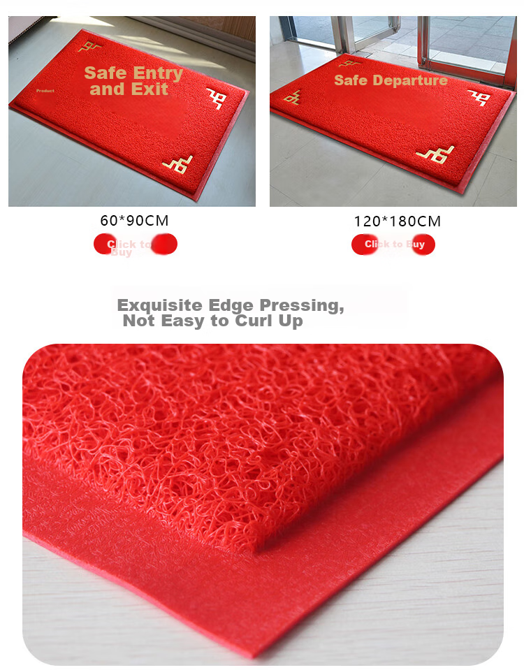 DIYIN Safe Entry And Exit Doormat Ingot 80*120cm, Entrance Floor Mat, Doorway Foot Mat, Silk Loop Welcome Non-Slip Mat 10