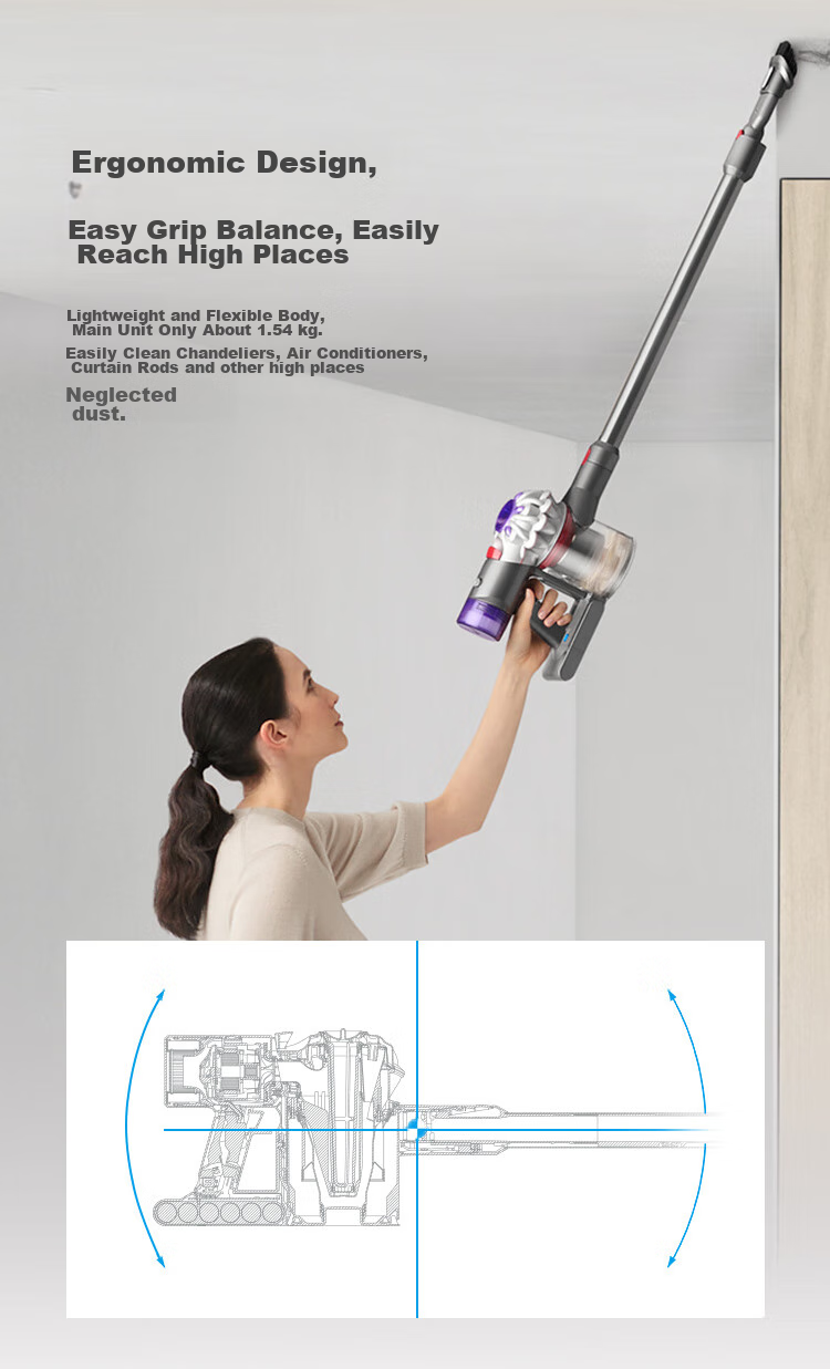 DYSON V8 Cordless Vacuum Cleaner [Upgraded Version], Handheld Wireless Vacuum Cleaner, Dust Mite Removal, Pet-Friendly, Suitable for Home Use 13
