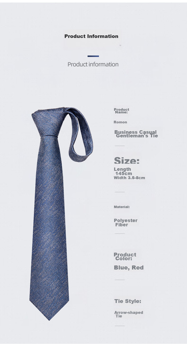 Luomeng Men's Business Formal Necktie, 8cm Hand-Tied, for Interviews, Work, Weddings, Gift Box Packaging, Red, 145*8cm 8